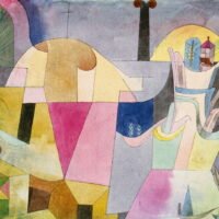 Paul Klee – Black Columns in a Landscape, schwarze Säulen in einer Landschaft, Leinwanddruck und Poster / canvas print and poster