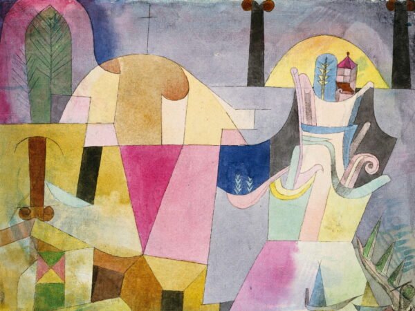 Paul Klee – Black Columns in a Landscape, schwarze Säulen in einer Landschaft, Leinwanddruck und Poster / canvas print and poster