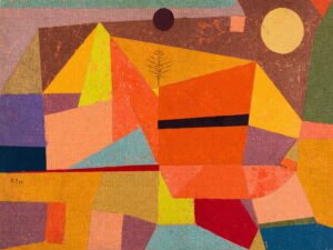 Paul Klee – Joyful Mountain, fröhlicher abstrakter Berg, Leinwanddruck und Poster / canvas print and poster
