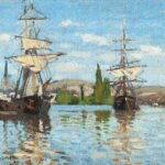 Claude Monet - Ships on the Seine near Rouen, Leinwanddruck und Poster / canvas print and poster