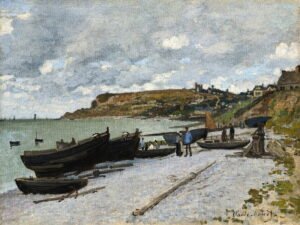 Claude Monet - The Beach at Sainte, Leinwanddruck und Poster / canvas print and poster