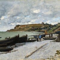 Claude Monet - The Beach at Sainte, Leinwanddruck und Poster / canvas print and poster