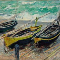 Claude Monet - Three Fishing Boats, Leinwanddruck und Poster / canvas print and poster