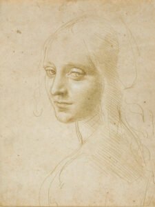 Da vinci - Head of a girl, Leinwanddruck und Poster / canvas print and poster