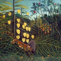 Henri Rousseau - In a Tropical Forest Combat of a Tiger and a Buffalo, Leinwanddruck und Poster / canvas print and poster
