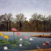Henri Rousseau - The Flamingoes, Leinwanddruck und Poster / canvas print and poster