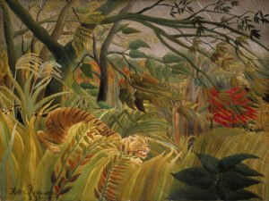 Henri Rousseau - Tiger in a Tropical Storm, Leinwanddruck und Poster / canvas print and poster