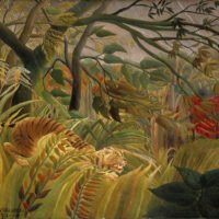 Henri Rousseau - Tiger in a Tropical Storm, Leinwanddruck und Poster / canvas print and poster