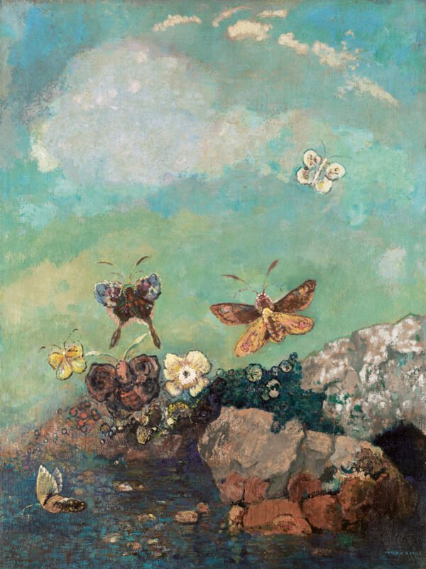 Odilon Redon - Butterflies, Leinwanddruck und Poster / canvas print and poster