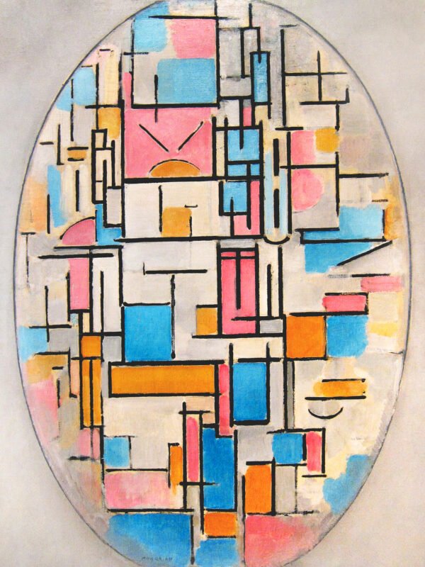 Piet Mondrian - Oval Composition, Leinwanddruck und Poster / canvas print and poster