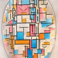 Piet Mondrian - Oval Composition, Leinwanddruck und Poster / canvas print and poster