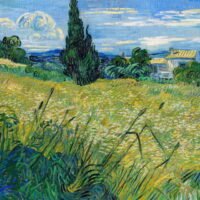 Van Gogh - Green Wheatfield with Cypress, Leinwanddruck und Poster / canvas print and poster