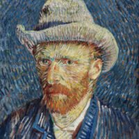 Van Gogh - Self-portrait with a grey felt hat, Leinwanddruck und Poster / canvas print and poster