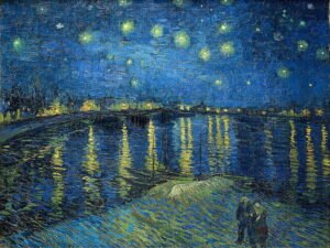 Van Gogh - Starry Night over the Rhône, Leinwanddruck und Poster / canvas print and poster