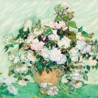 Van Gogh - Vase with pink roses, Leinwanddruck und Poster / canvas print and poster