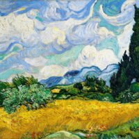 Van Gogh - Wheatfield with Cypresses, Leinwanddruck und Poster / canvas print and poster