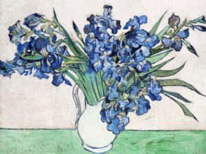 Van Gogh - Vase with Irises, Leinwanddruck und Poster / canvas print and poster