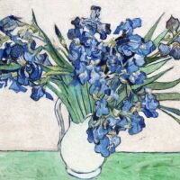 Van Gogh - Vase with Irises, Leinwanddruck und Poster / canvas print and poster